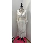 Anthropologie Farm Rio Solana Cutout Open Shoulder Midi Dress SIZE MEDIUM Photo 3