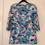 Lilly Pulitzer Sailboat Print Stretch Tunic Top Womens Small Photo 1