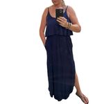 Sweet Lovely  By Jen Navy Maxi Dress Size Medium Photo 12