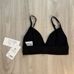 Athleta Conscious Crop Triangle Bralette Sports Bra- Black Ribbed - Size M (NWT) Photo 3