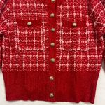 Red Plaid Women's Sweater Photo 3
