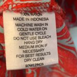 Escapada  Red and Blue 3/4 Ruffled Sleeves Lightweight Floral Top Women’s Large Photo 4