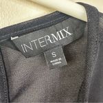 Intermix  Bodysuit Womens Small Black V-Neck Sheer Mesh Long Sleeves Photo 6