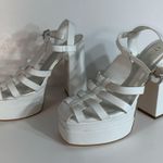 Olivia James white platform sandals size 8.5 high heel Photo 0