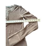AMO Women's Pullover Henley Shirt Small 100% Cotton Brown Long Sleeve Terry K8 Photo 5