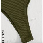 SheIn  Privé One Shoulder Puff Sleeve Ribbed Knit Bodysuit Sz L Photo 4