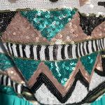 Strapless Sequin Mint Green Dress Mardi Gras Size L Photo 4