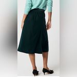 J.Crew  dark forest green Velvet Midi Skirt. Elastic waist. Size MP. NWT. Photo 1