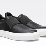 Vince Kirkland slip on low top black leather skate sneakers casual size 8.5 Photo 8