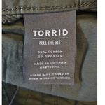 Torrid  Tie Front Poplin Pants Womens 3R Elastic‎ Waist Drawstring Mid Rise Olive Photo 3