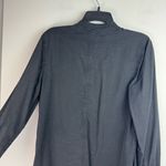 Lou & grey  Womens 100% Lyocell Shirt Dress Button Down Sz Medium Black Popover Photo 11