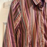 Robert Graham  Colorful Stripes Button Down Blouse - Size Medium Photo 2