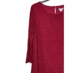 J.Crew Women's Dress Lined lace 3/4 Sleeve Shift Flared Dress Knee Length Red 8 Red Photo 4