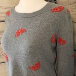 Old Navy Grey Orange Slice Citrus Print Sweater Photo 4
