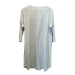 MISS ELAINE Flannel Long Nightgown Lounge Sz L White Floral Print Round Neck Size L Photo 3