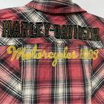 Harley Davidson Women’s  Checkered Plaid Button up Sz S Missing a button Photo 4