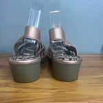 Fly London  Woze Leather Slingback Sandals Sz 38W Block Heel Rose Gold‎ Pink Photo 3