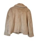 French Connection Large Women Winter Faux Fur Short Coat Notched Lapel Jacket Photo 6