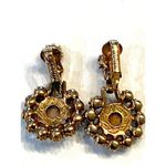 Vintage 70's Signed Sarah Coventry Faux Fire Opal Pearl Empress Clip On Earrings Photo 4