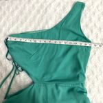 superdown Turquoise Aimey One Shoulder Side Cut-out Ruched Summer Party Romper L Photo 7