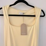Meshki  Sharon Scuba Jersey Mini Dress in Pastel Lemon Size L NWT Photo 6