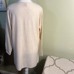 Kerisma  Elegant Cream Mercerized wool blend lightweight high low sweater, M/L Photo 2
