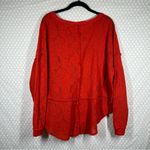 Free People Free‎ People Orange Red Floral Eyelet Not Cold In This Top Photo 7