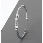 Boutique NEW Unisex Women's Boho 925 Sterling Silver Engraved Cuff Bracelet,‎ Adjustable Photo 5