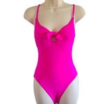 Trina Turk  Women’s High Leg Tie Front One Piece Swimsuit – Size 2, Hot Pink NWT Photo 2
