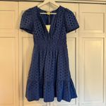 Cynthia Rowley NWT Somerset blue eyelet cap sleeve smocked waist dress small Photo 1