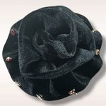 Free People  Black Velvet Rosette Brooch with 5 Pairs of Stud Earrings Butterfly Photo 7