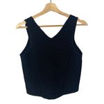 Sam Edelman Black Cropped Ottoman Stitch Top M Photo 2