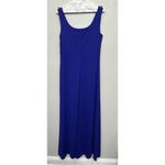 Alex Evenings Maxi Gown Dress Size 10 Set Jacket Blue Beaded Sleeveless Wedding Photo 6