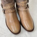 Coach Liliana Studded Beige Leather Suede Zip Up Ankle Boots Size 6 Photo 10