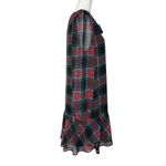 Draper James Dress M Drop Waist Sheer Sleeve Plaid Academia Preppy Schoolgirl Photo 5