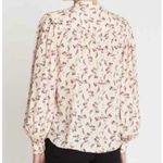 frame denim  100% silk floral blouson blouse size small Photo 2