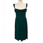 Reformation Siesta Green Ruched Strapless Midi Dress Ruffles Slit Flowy Size 1X Photo 2