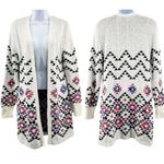Urban Outfitters Southwestern Aztec Print Long Sleeve Longline Open Front Cardigan Sweater Small Photo 4