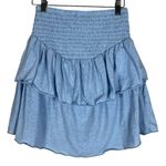 Simply Southern NWT Blue Tiered Layered Smocked Preppy Clean Girl Mini Skirt Photo 2