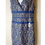 Women’s Blue Sheath Lacelet Cocktail Party Gown 10 Photo 8