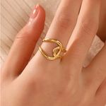 Boutique Minimalist Knot Ring | 14k Yellow Gold Plated Sterling Silver Photo 2