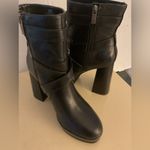 Vince Camuto women black leather platform Coliana heel boots Size 8 Photo 10