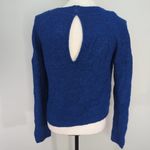 Abercrombie & Fitch Women's Royal Blue Keyhole Back Cable Knit Sweater| XS Photo 1