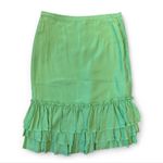 Banana Republic  Vibrant Green Vtg Silk Skirt Photo 0