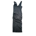 James Perse Black Ruched Tank Dress Sleeveless Bodycon Midi Dress Women's Photo 6