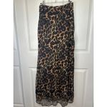 NWT Commense Chiffon Maxi Skirt XL Leopard High Waist Lined Animal‎ Print Party Brown Photo 1