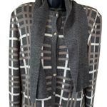 Vintage 80’s Bellino Paris knitted wool blend cardigan & pleated skirt set Gray Size 12 Photo 2