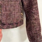 Ann Taylor Purple Tweed Fringe Fitted Blazer Jacket Womens 10 Preppy Career Photo 8