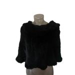 Valerie Stevens Gorgeous RABBIT FUR Cape Top Black SO SOFT and TOUCHABLE Old Money JACKIE O Photo 4