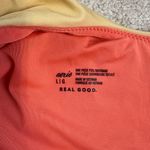 Aerie One-Piece Full Coverage One Shoulder Ombre Orange Yellow Swimsuit Size L Photo 2